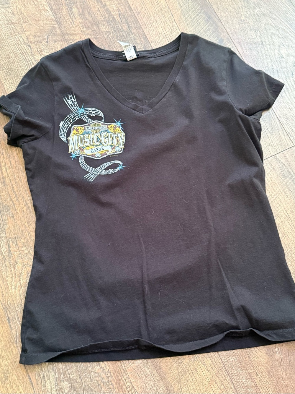 Harley Davidson Music City Graphic V-Neck Tee - Black